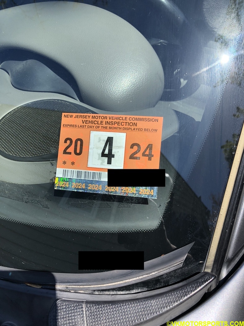 Figure 5. Successfully received NJ emissions sticker