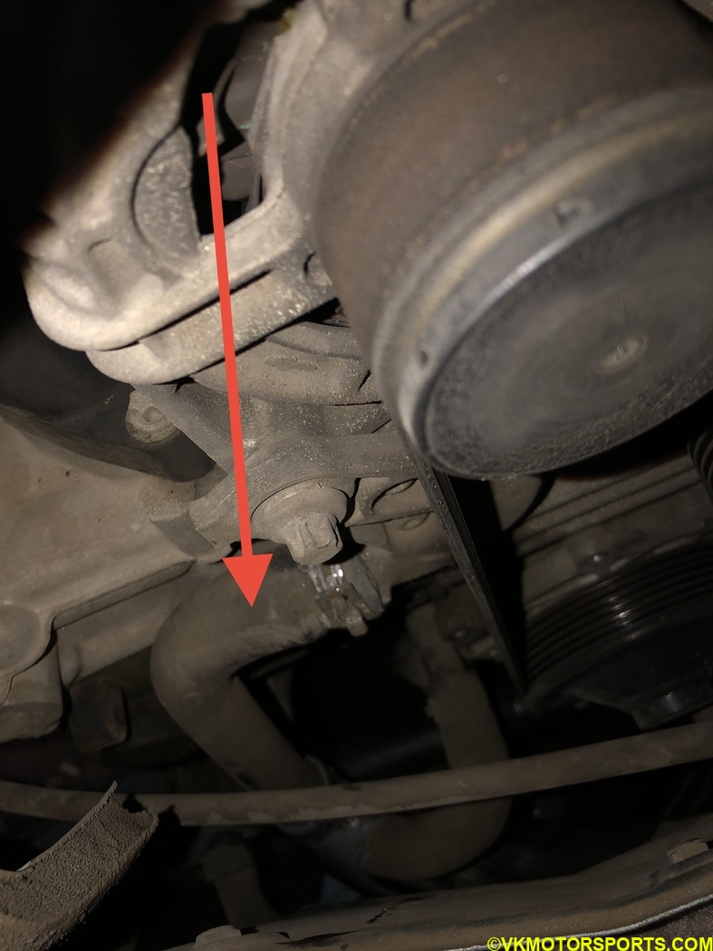 Figure 28b. View from the engine bay of the cracked hose