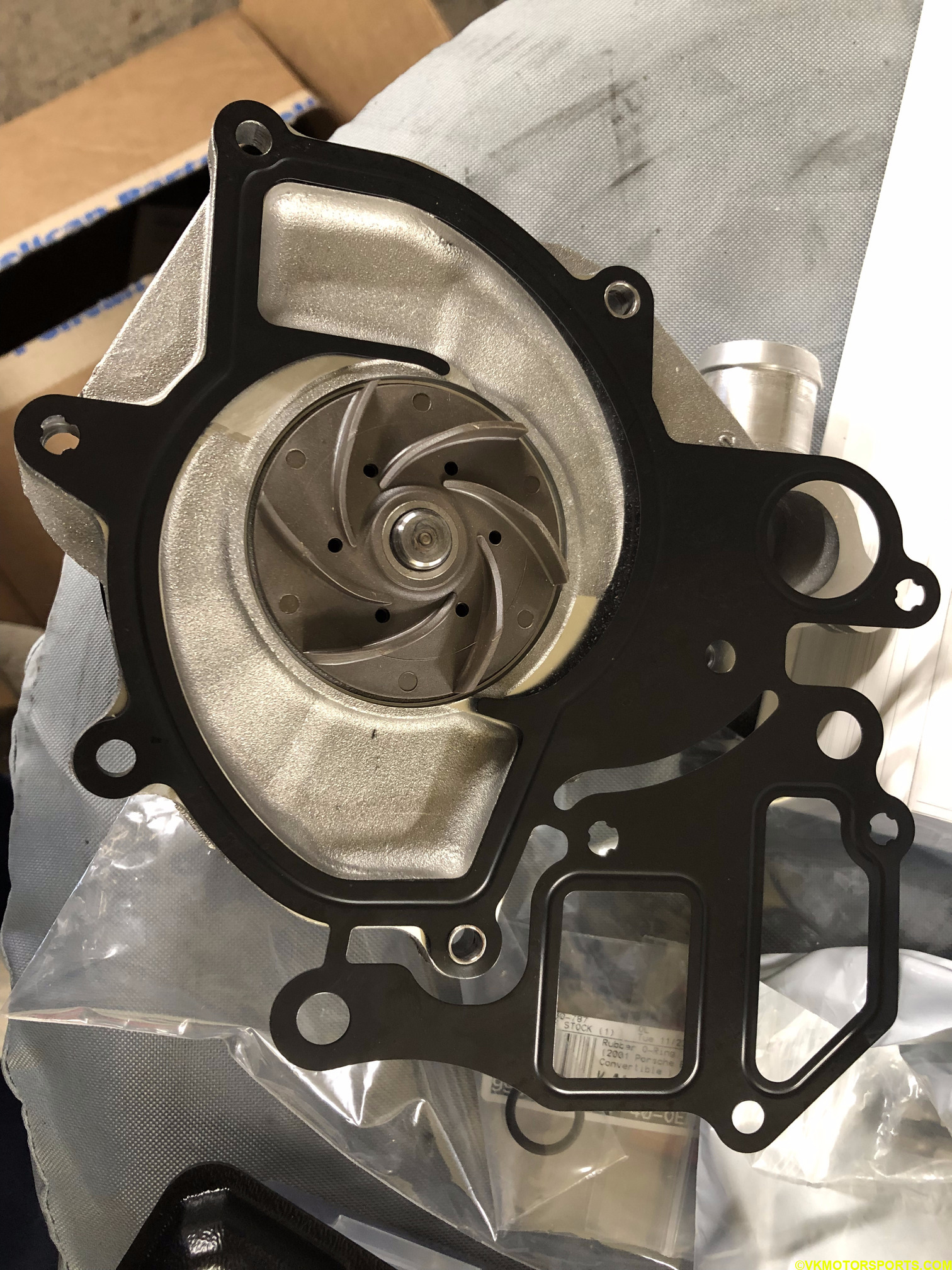 Figure 24a. New gasket attached to the new water pump