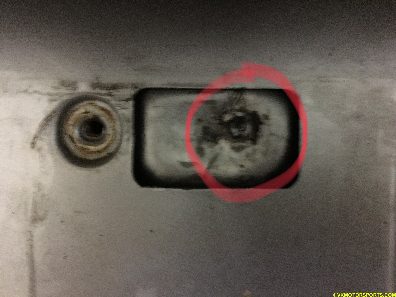 Broken bolt closeup