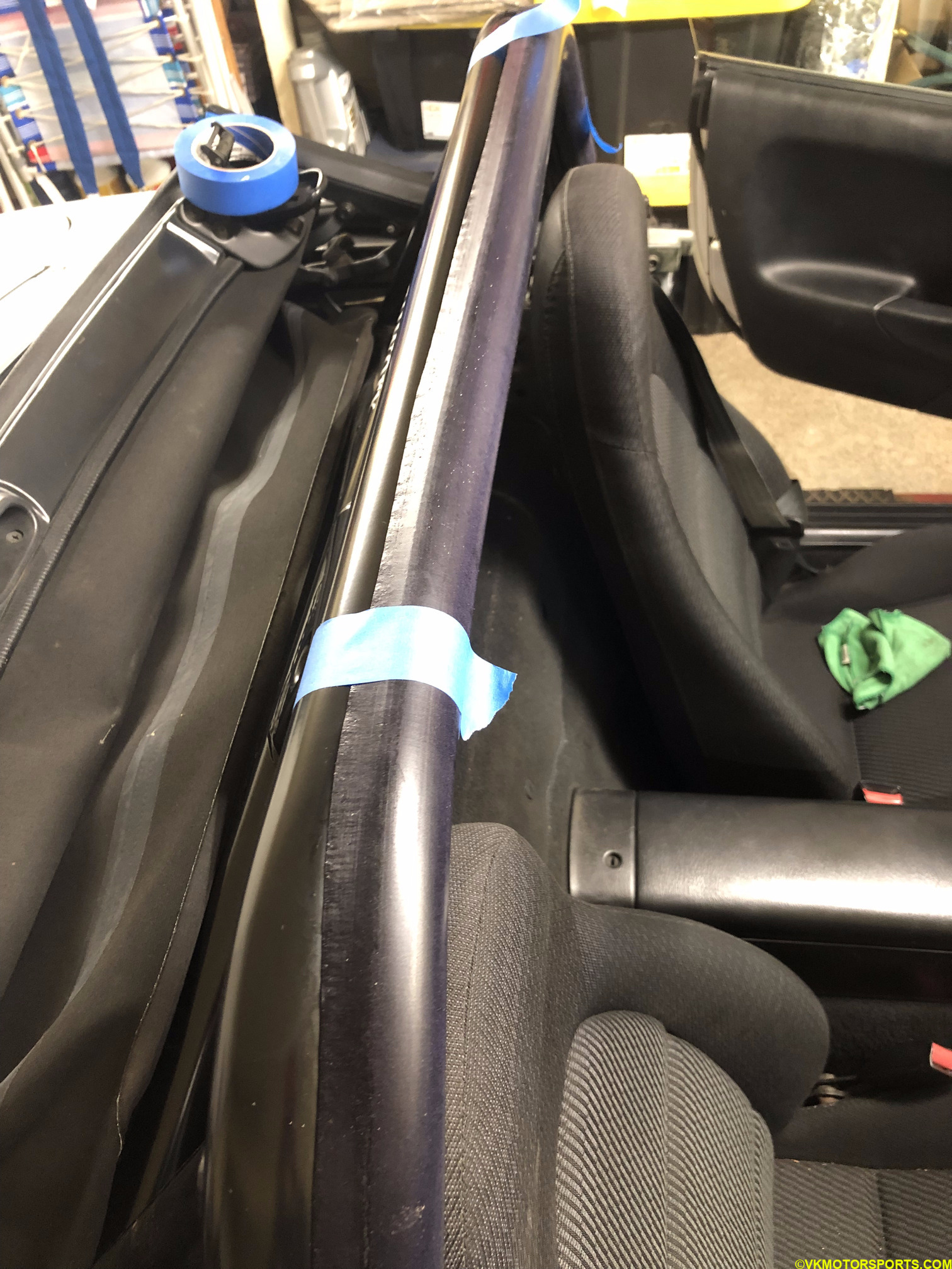 SFI Padding and Vinyl Cover for Blackbird Fabworx Rollbar in Miata