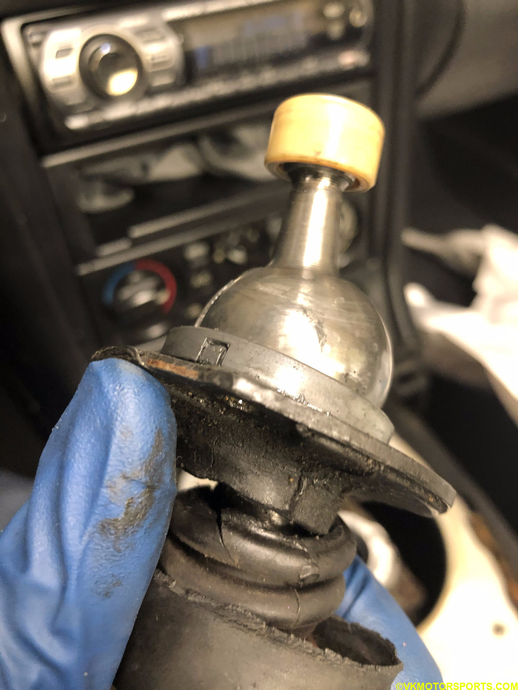 Figure 6a. Small shifter shaft boot is torn