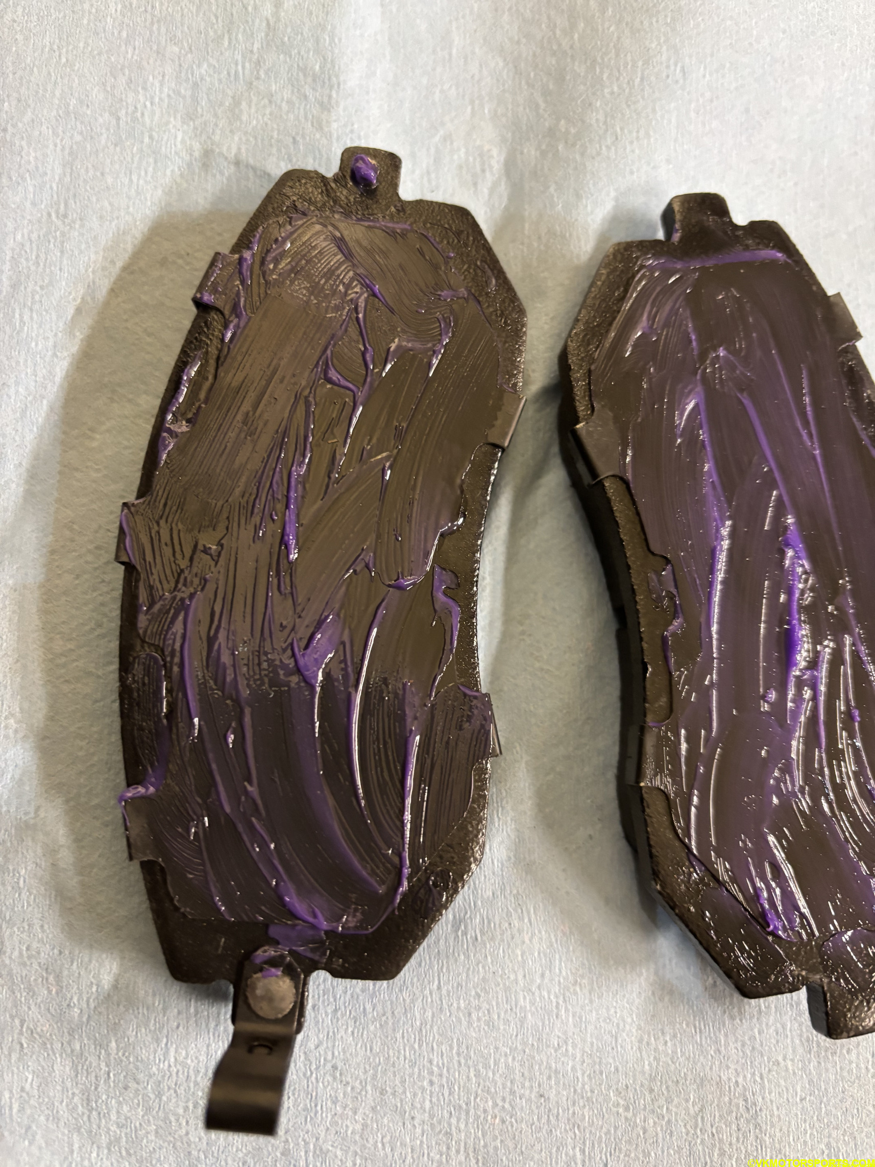 Figure 11. Brake pad lubricant applied to the brake pads